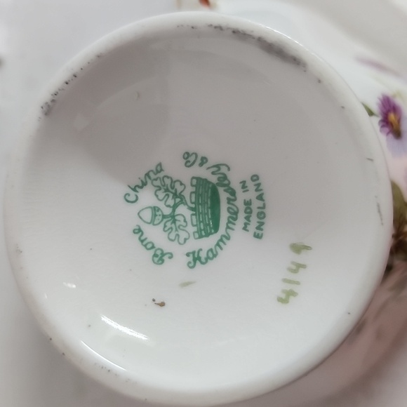 Hammersley Quatrefoil Demitasse Floral Teacup and Saucer - Picture 4 of 8